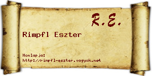 Rimpfl Eszter névjegykártya